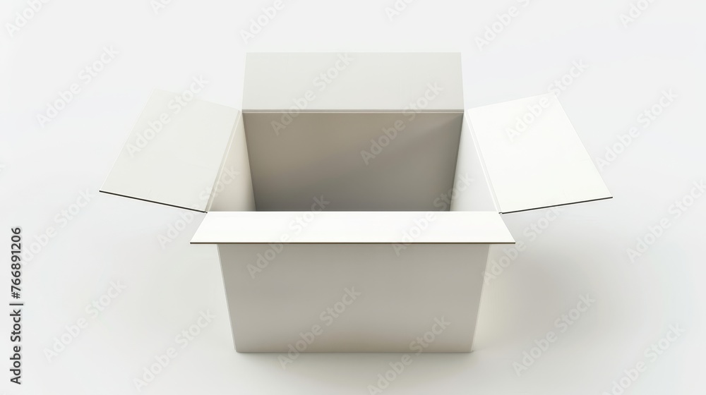 Poster an open box against a white background