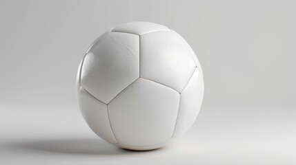 Authentic leather soccer ball in white.