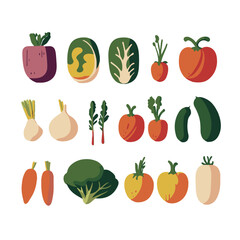色々な種類の野菜のイラスト