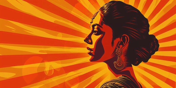 Vintage-style illustration for a film from the Indian film industry, Bollywood.