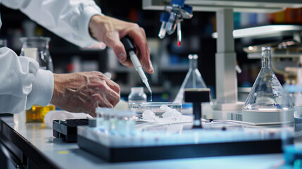 Close-up of a Hands-On Experiment in a Science Laboratory