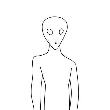 recommend clip art: エイリアンの線画