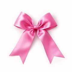 A pink Ribbon on white background