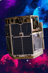 satellite, space, batteries, solar, device, communication, techn