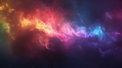 Fototapeta na wymiar Vivid Nebula and Star Cluster A vibrant and colorful nebula