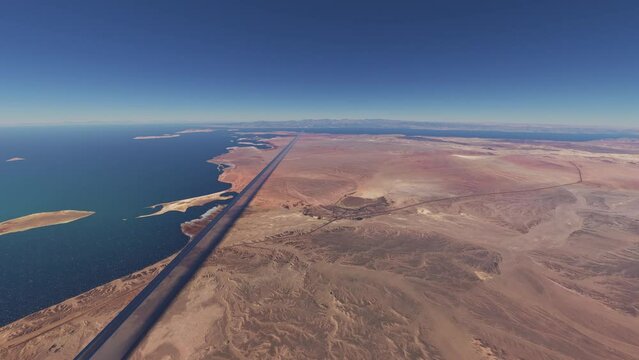 The Line - Aerial drone shot of the city of the future. Neom in Tabuk. Saudi Arabia