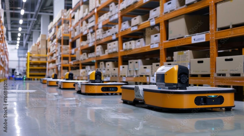 Poster widely used parcel sorting robot system using amr