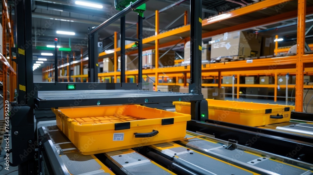 Poster widely used parcel sorting robot system using amr