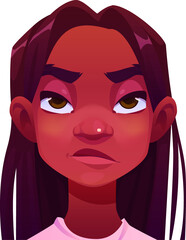 Skeptical African Girl Face