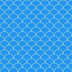 Obraz premium Blue fish scales pattern. fish scales pattern. fish scales seamless pattern. Decorative elements, clothing, paper wrapping, bathroom tiles, wall tiles, backdrop, background.