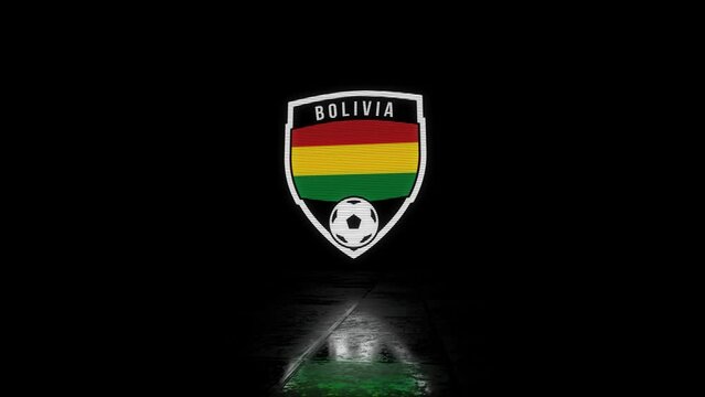 Bolivia Animated Glitchy Shield Shaped Football or Soccer Badge