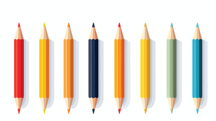 Pencil isolated on white background flat vector isolated