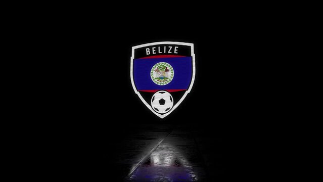 Belize Animated Glitchy Shield Shaped Football or Soccer Badge