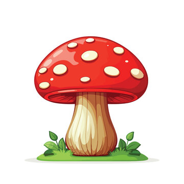 a red mushroom with white spots on it