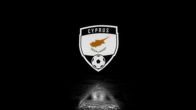 Cyprus Animated Glitchy Shield Shaped Football or Soccer Badge