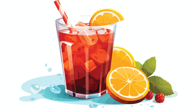 Rendered cold drink fruit digital illustration high 