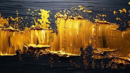 Golden texture abstract print on canvas. Oil on canvas. Brushstrokes of paint. Contemporary art. Prints, wallpapers, posters, cards, murals, rugs, hangings... - obrazy, fototapety, plakaty
