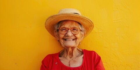South American Elderly Lady Smiling