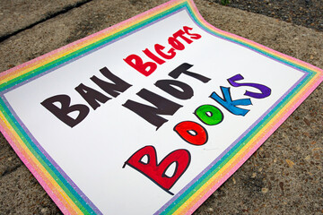 Ban Bigots not Books sign