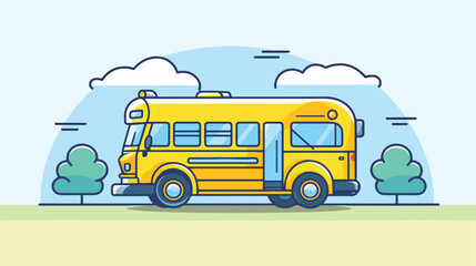 School bus icon educational institution process background