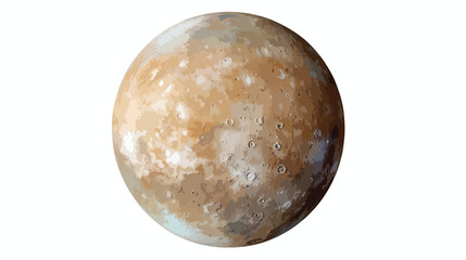 Simple Mercury planet model on green screen background