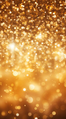 Warm golden bokeh texture, ideal for festive or luxury design trends, evoking feelings of celebration, elegance, and warmth