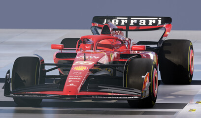 Fototapeta premium Ferrari SF-24 F1 2024 Formula One car in photo studio