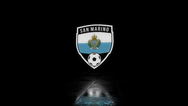 San Marino Animated Glitchy Shield Shaped Football or Soccer Badge