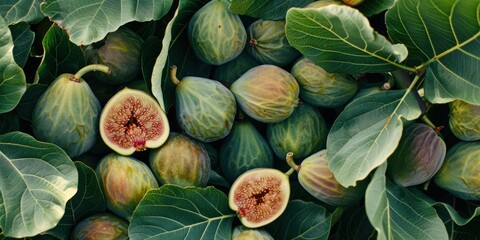 Organic Fig Fruit Texture Closeup