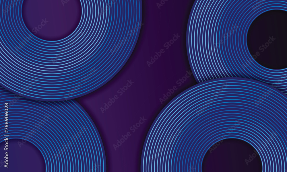 Poster modern simple overlap circle lines gradient texture on dark background with copy space