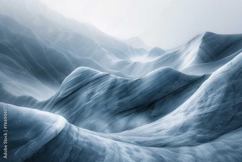 Poster surreal ice glacier landscape. background image. created with generative ai technology.