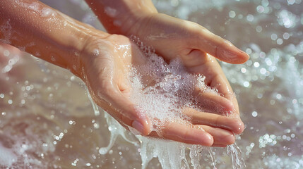 Hands Washing Under Running Water