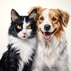 a dog and cat looking at the camera