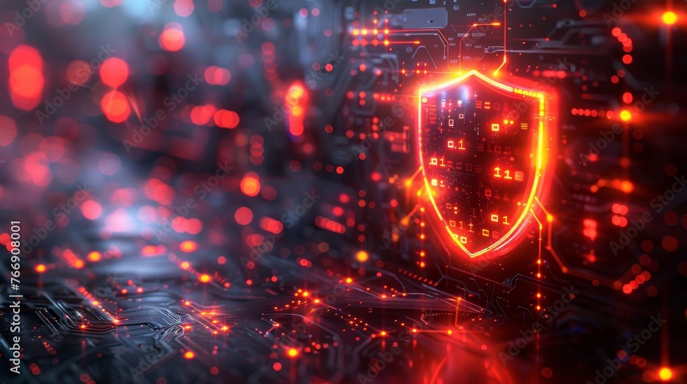 Poster A technology protective shield for cyber security. The protection of digital data networks. The analysis of high-speed connections for data analysis. The implementation of technology for transferring
