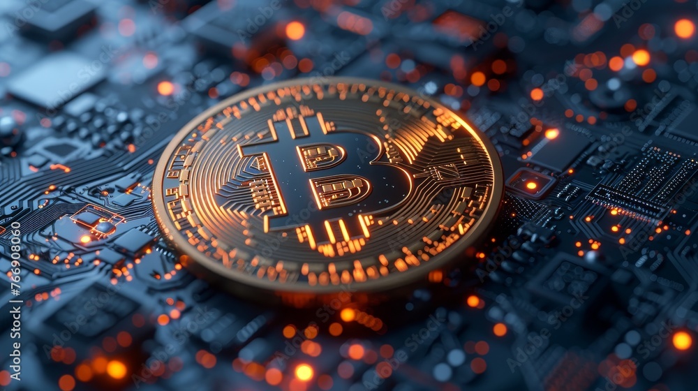 Poster blockchain crypto currency digital encryption, digital money exchange background concept, technology