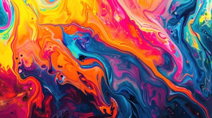 Abstraction colorful liquid paint background