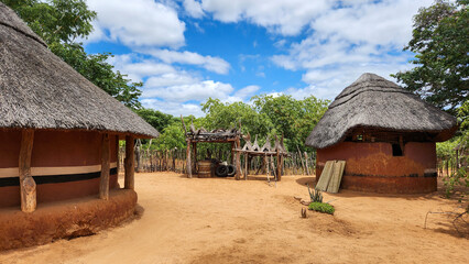Fototapeta na wymiar Appearance of a traditional house of the Maasai people