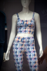 closeup of fitness clothes on mannequin in a fashion store showroom - 766909678