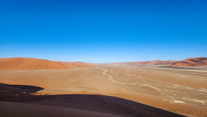 Fototapeta na wymiar Most of Namibia's deserts are red due to the iron content in the sand.