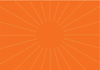 オレンジベースのドット集中線背景