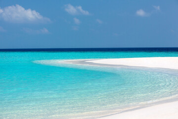 Fototapeta na wymiar Idyllic beach in the Maldives, indian ocean , asia , nobody, 