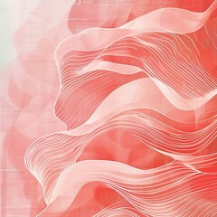 Abstract flowing fabric design in pink and white hues. Generated AI. - 766911622