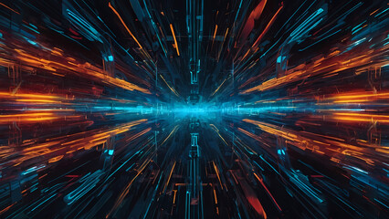 Obraz premium Quantum Horizons: Exploring the Digital Frontier : Generative AI