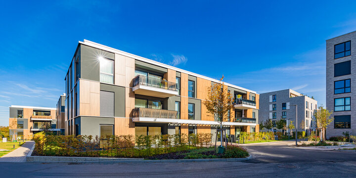 Germany, Baden-Wurttemberg, Leonberg, Modern apartment buildings in new development area