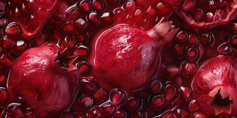 Organic Pomegranate Fruit Texture Closeup