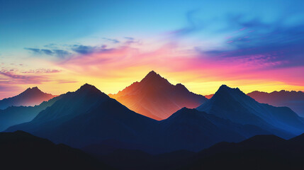 Majestic Mountain Peaks at Sunrise
