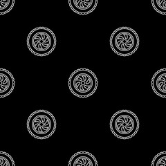 Tyre Icon Seamless Pattern, Circle Shaped Inflated Vehicle Rubber Tire