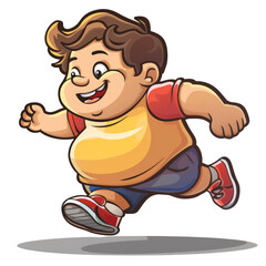 Running boy cartoon. a cheerful cute boy running design cartoon