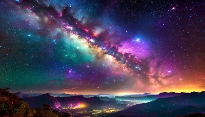 Fototapeta premium space, galaxies, nebulae, planets, stars, moon, wallpaper, landscape, planet science, colorful colors