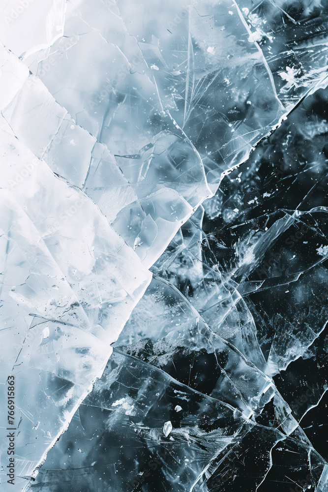 Poster closeup ice surface texture. background image. created with generative ai technology.